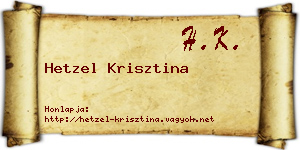 Hetzel Krisztina névjegykártya